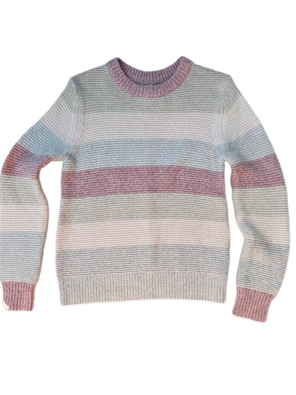 La Vie Rebecca Taylor Striped Wool Alpaca Pastel Knit Sweater XS